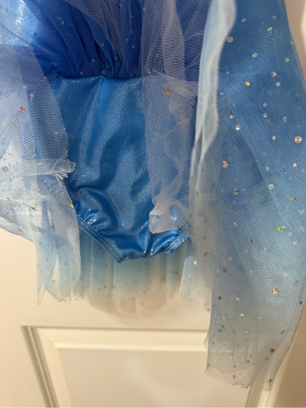 ❄️ Girls Blue Gradient Sparkle Snowflake Elsa Inspired Costume Dress Leotard❄️ - Picture 3 of 4